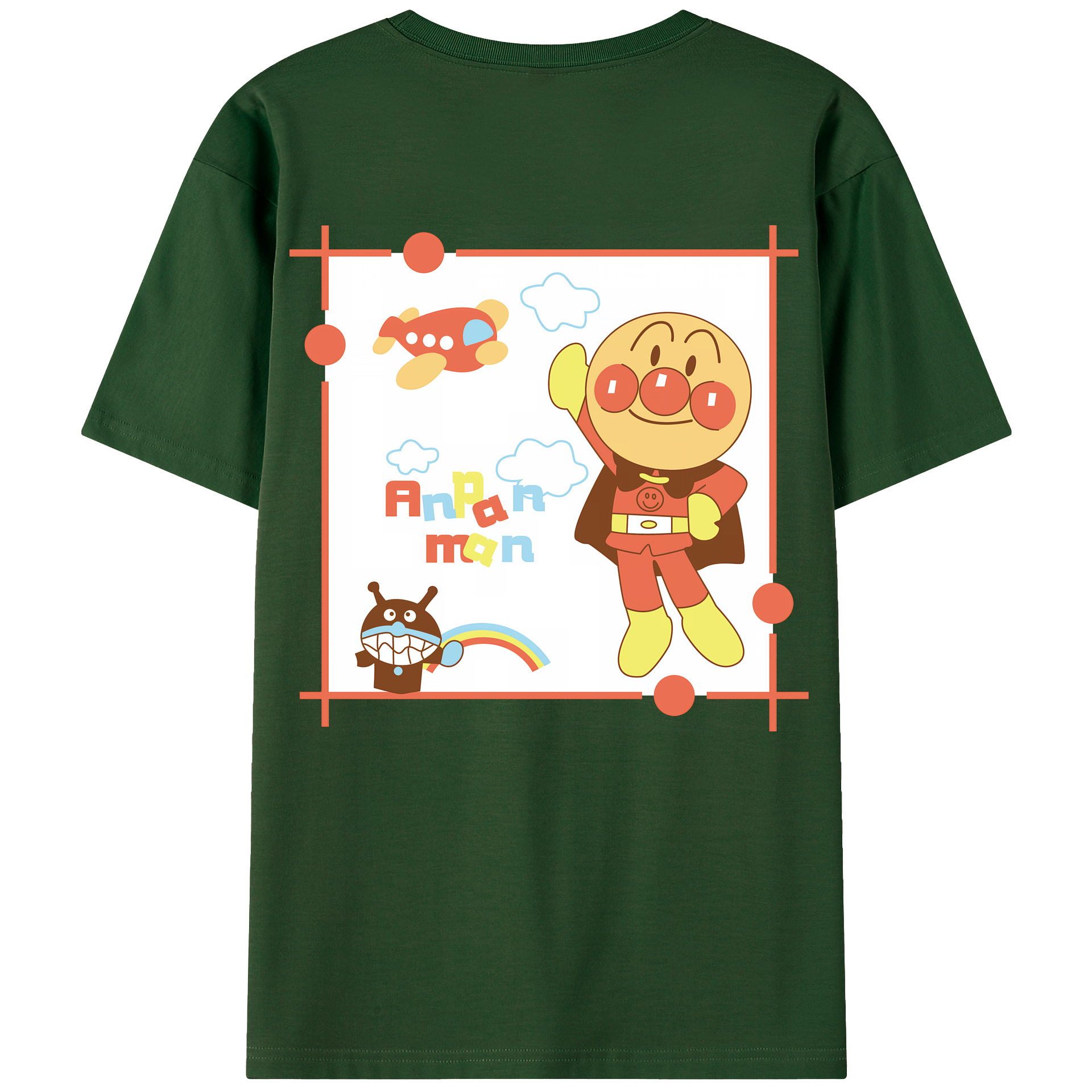 （画像用） アンパンマン Anpanman 綿100％半袖Tシャツ（背面プリント）